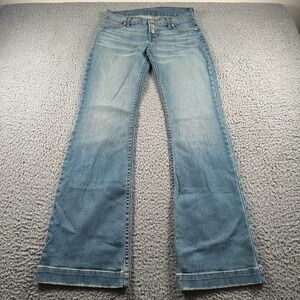 REVICE Denim Jeans Womens 28 Light Wash Flare Bootcut Low Rise Button Fly